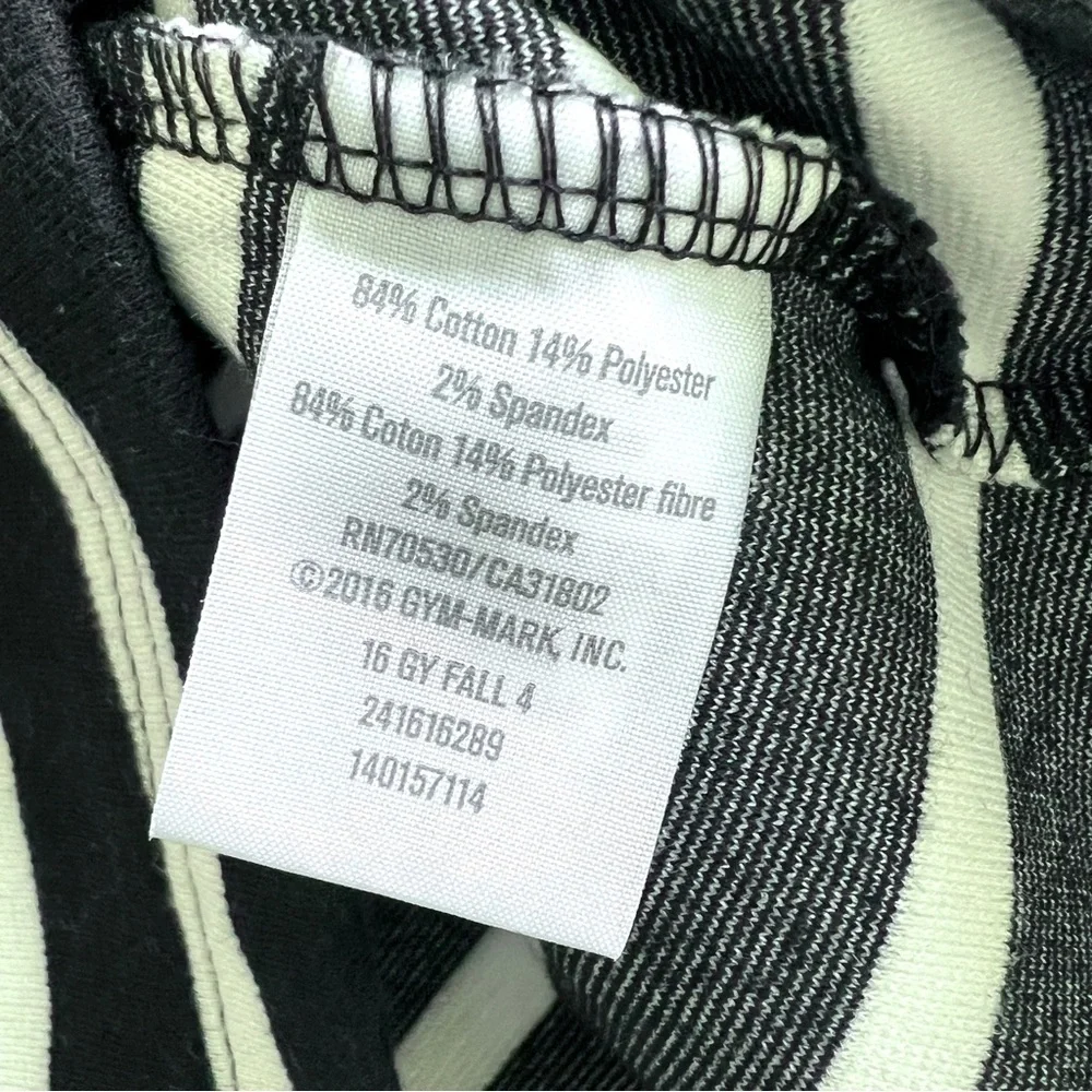 GYMBOREE Kids Black & White Striped Dress Sz 5 Faux Leather Pockets Cap Sleeve